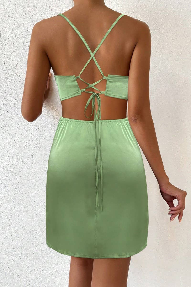 CWDHL0770_SUMMER SEXY SLIM FIT BACKLESS SUSPENDER DRESS