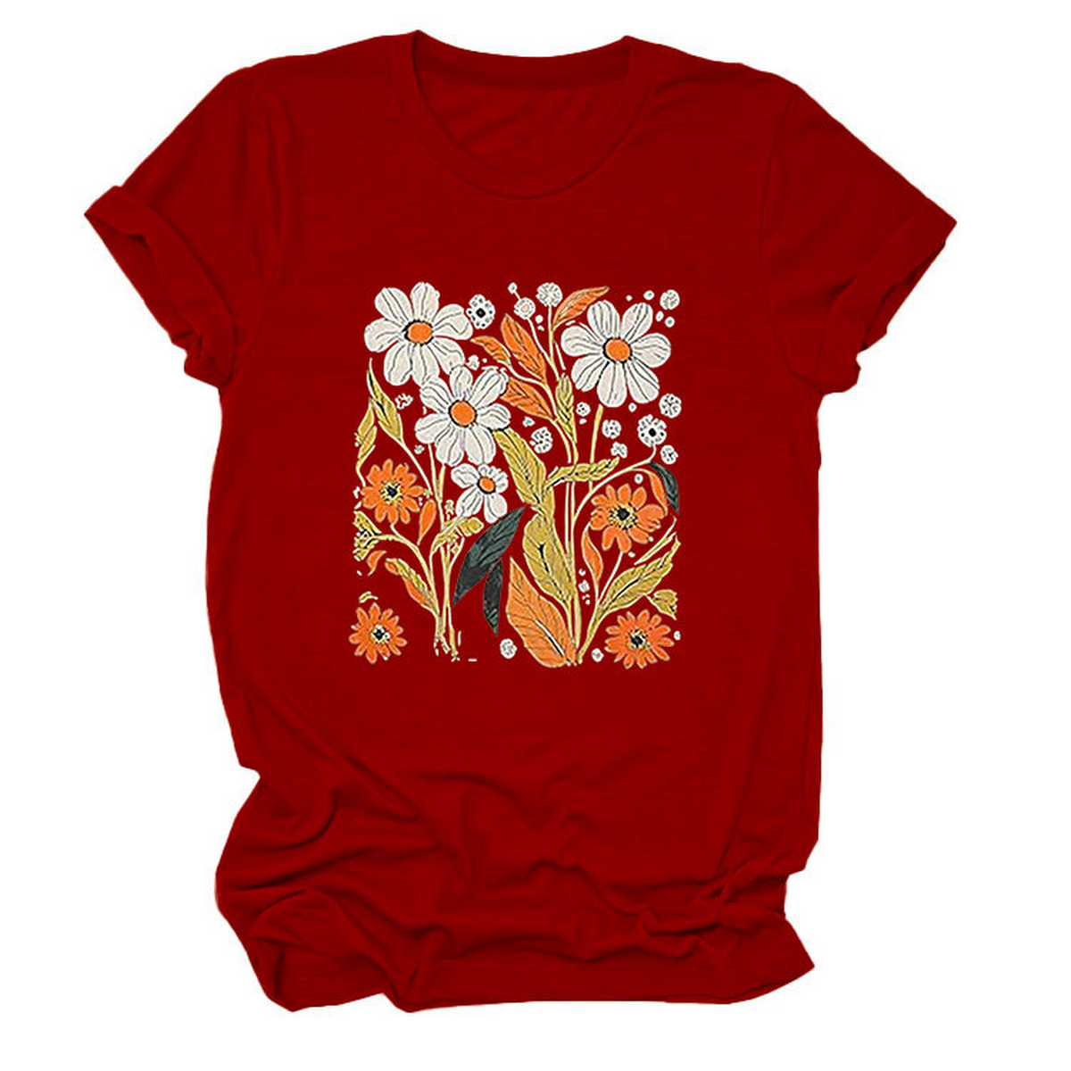 Women??¢s Summer Tee ??Floral Casual Round Neck_CWTTS1500