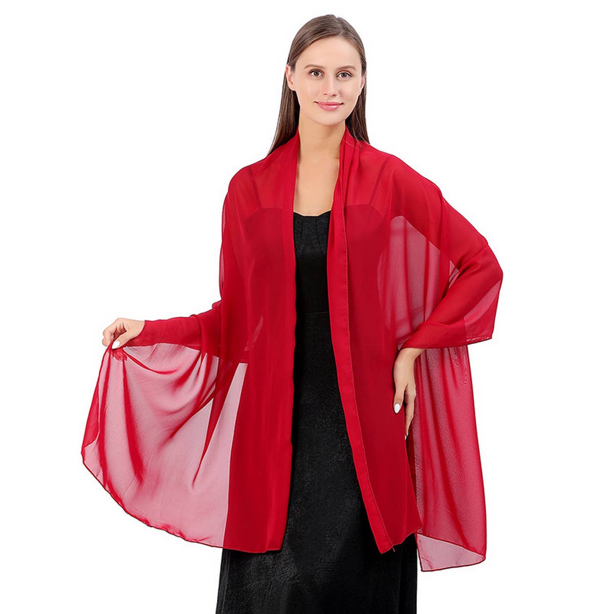WOMEN SOLID COLOR EVENING SHAWL