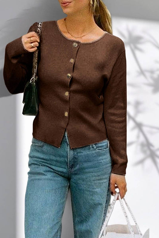 CWOCAL00755_LONG-SLEEVED BUTTON-DOWN KNIT TOP