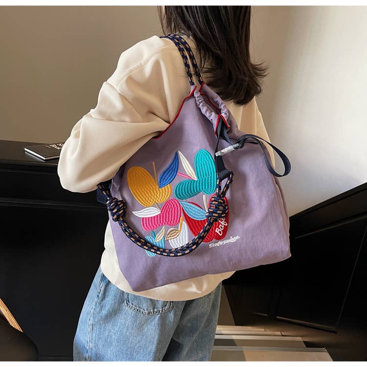 Cartoon embroidery versatile commuting bag
