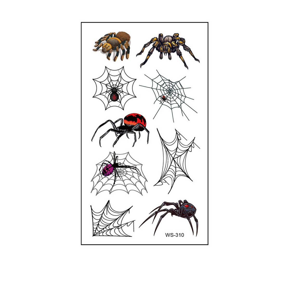Waterproof 3D Spider & Web Tattoos for Halloween