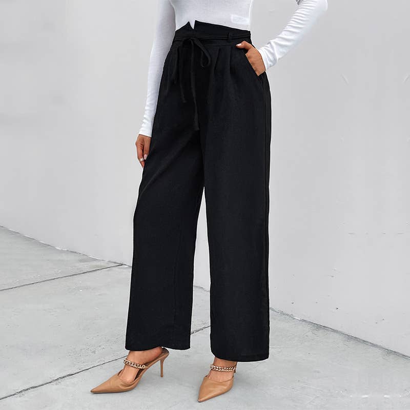 HIGH-WAISTED WIDE-LEG PANTS STRAIGHT LEG PANTS