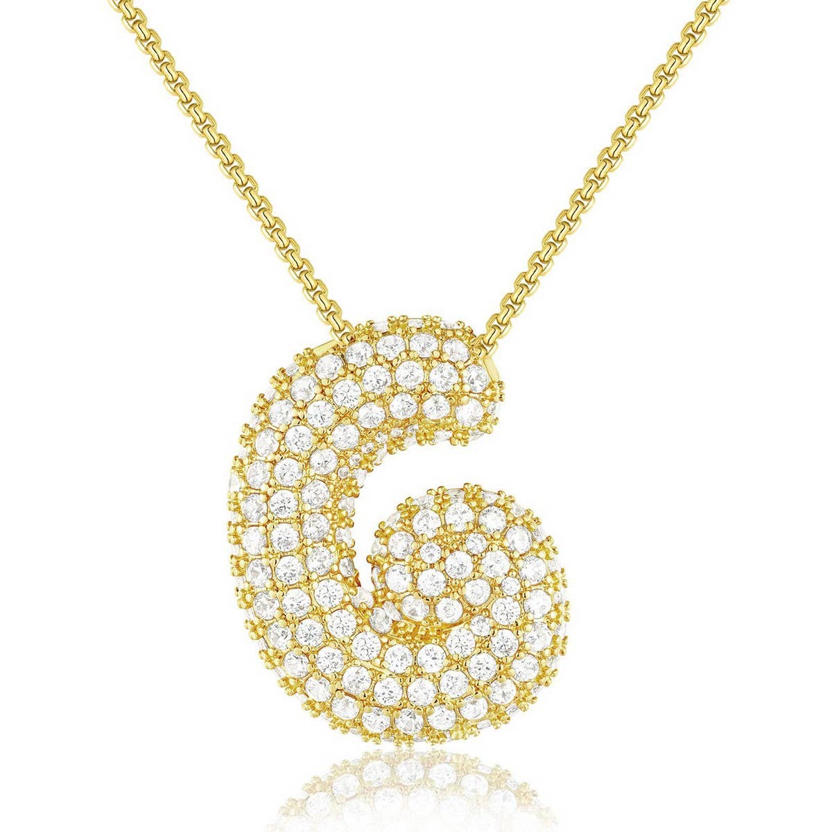 Fashionable Pendant Necklace - Zirconia Letters