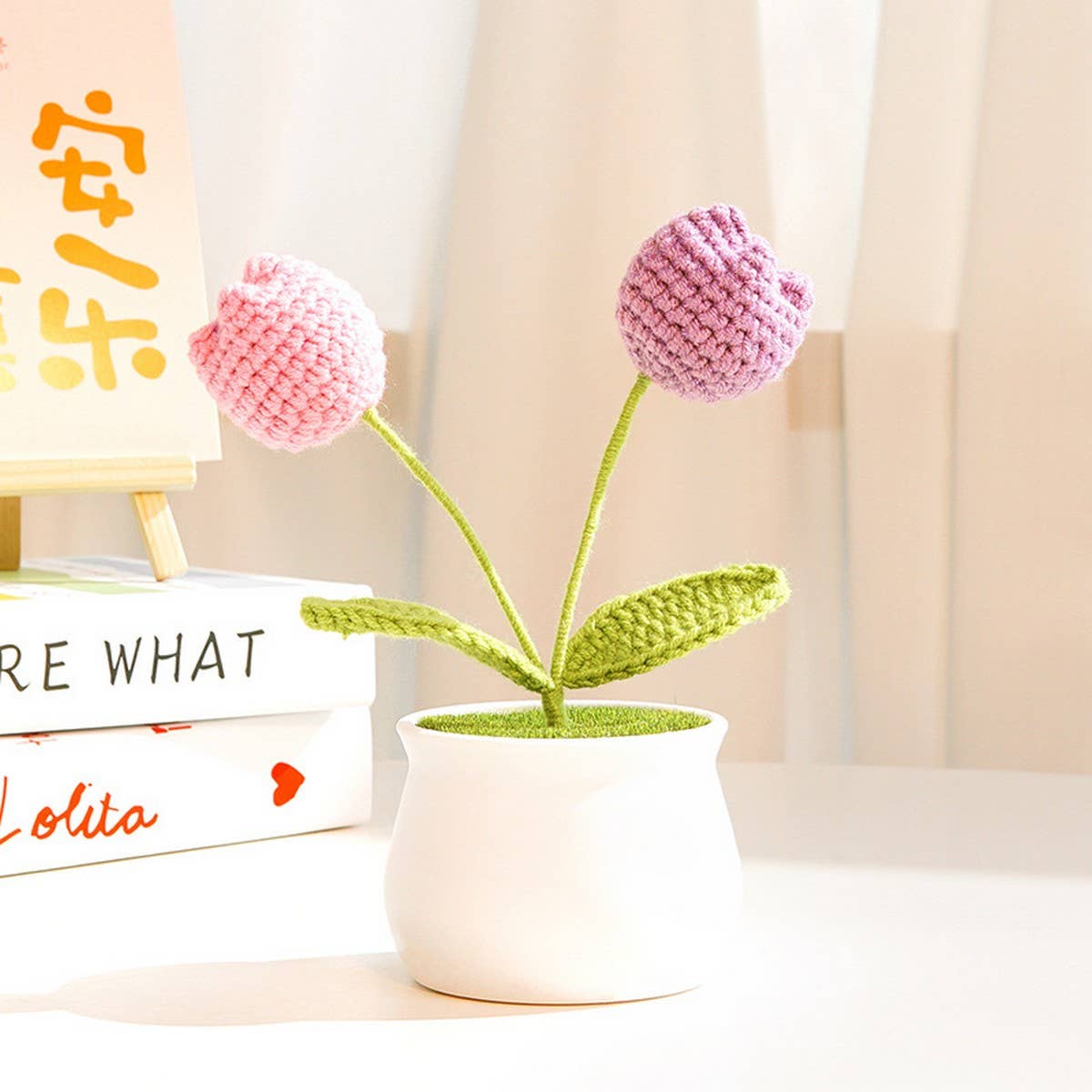 CWMM9284_TEACHER'S DAY HANDMADE CROCHETED TULIP POT