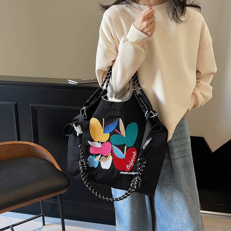 Cartoon embroidery versatile commuting bag