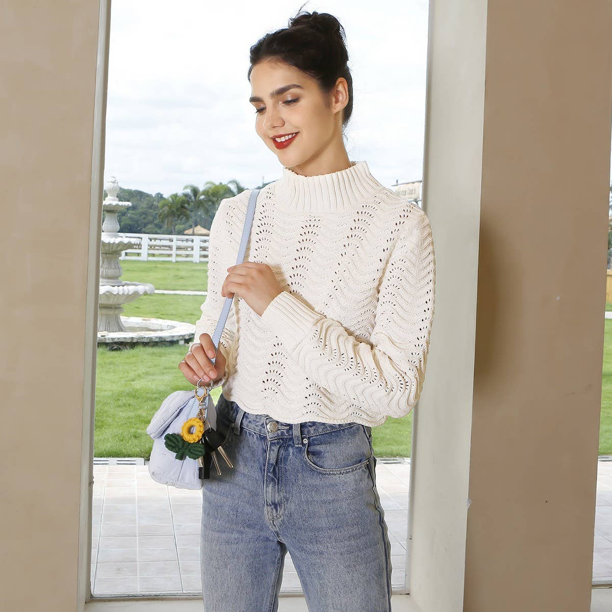 SUNFLOWER FLOWER SUNFLOWER HAND-WOVEN KEYCHAIN