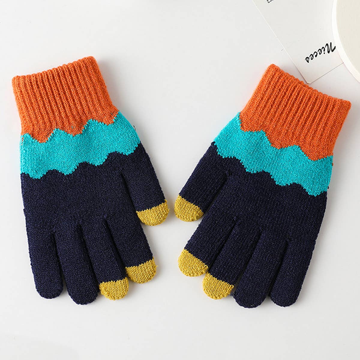 COMFORTABLE CONTRAST WARM KNITTED GLOVES_CWAG0031