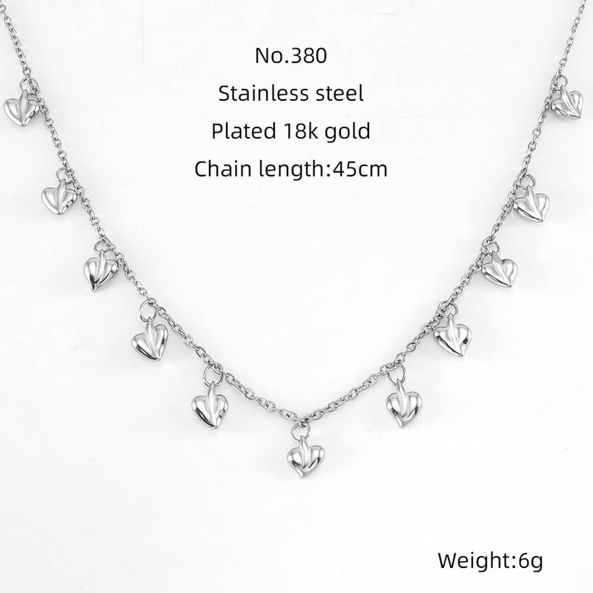 CWAJE1951_Heart Necklace Collarbone Necklace