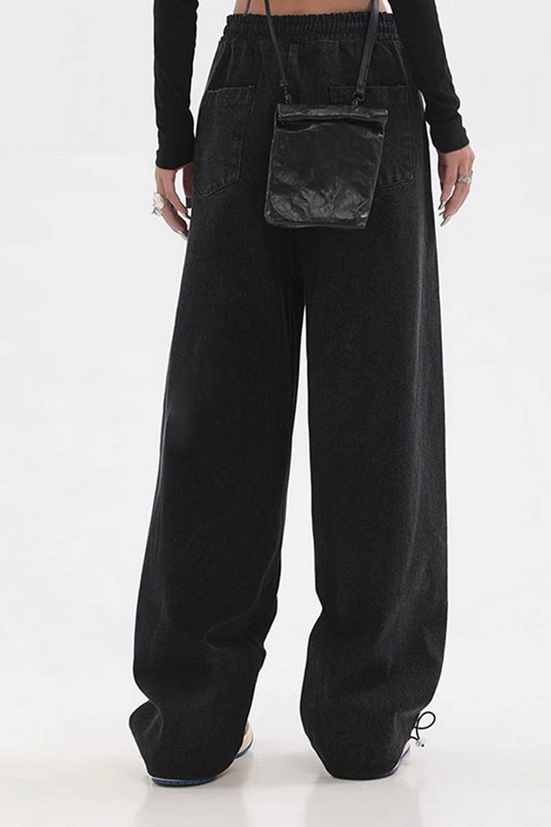 CWBLP1840_SPORTS CASUAL STITCHING LOOSE WIDE-LEG PANTS