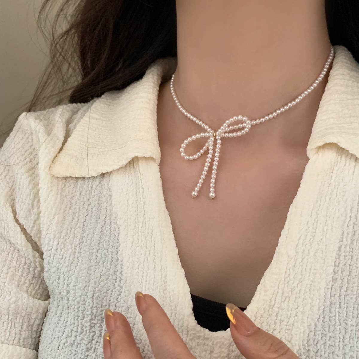 VERSATILE AND HIGH-END SWEET STYLE BOW NECKLACE