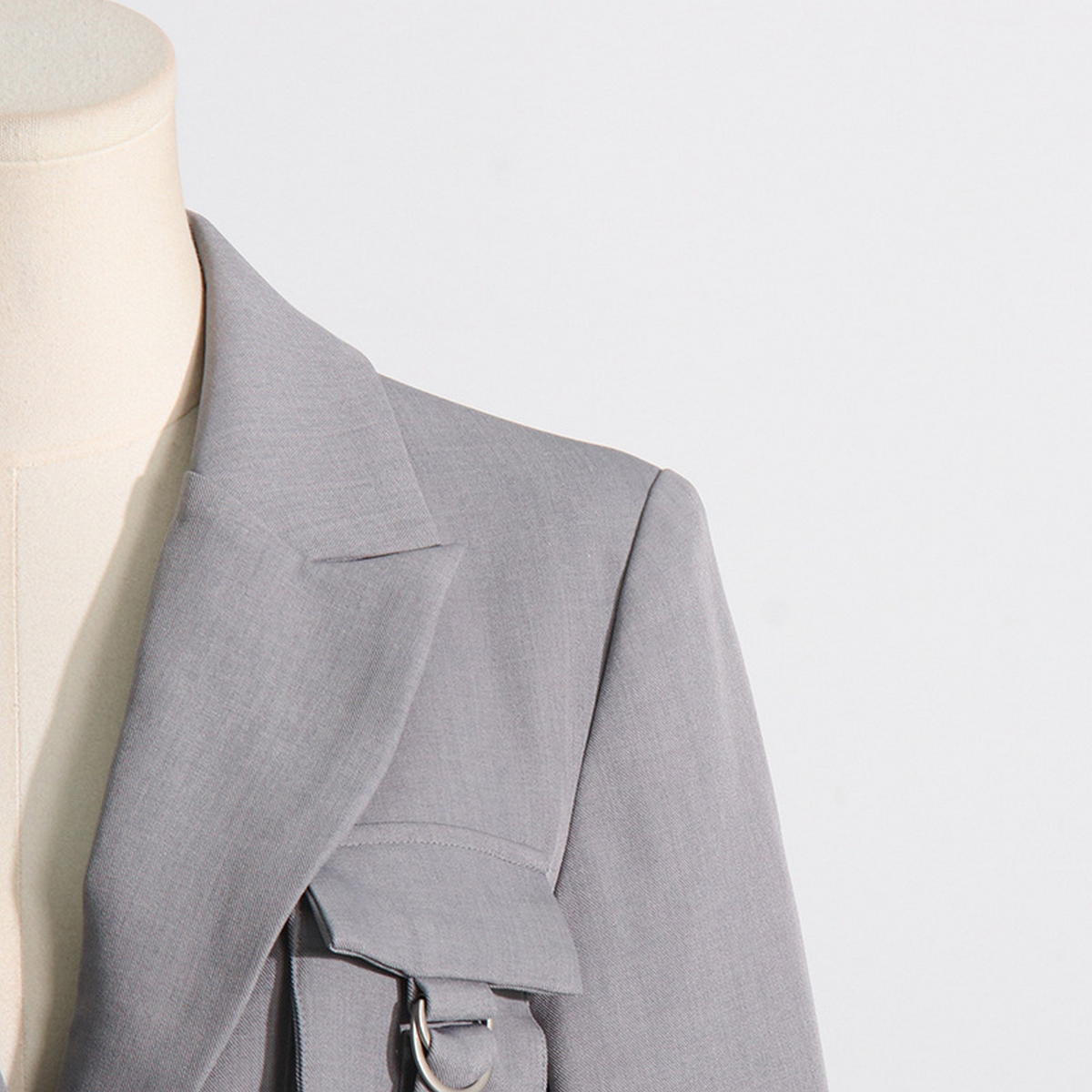 Long Sleeve Longline Blazer with Tassel & Pockets