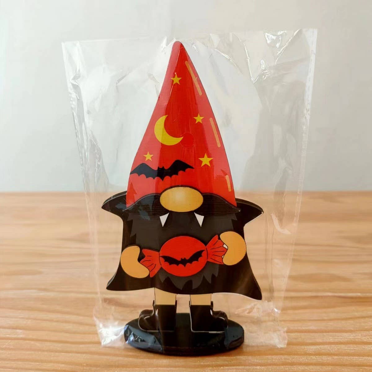 CWMM10256_HALLOWEEN WOODEN GNOME GHOST MINI DECORATION