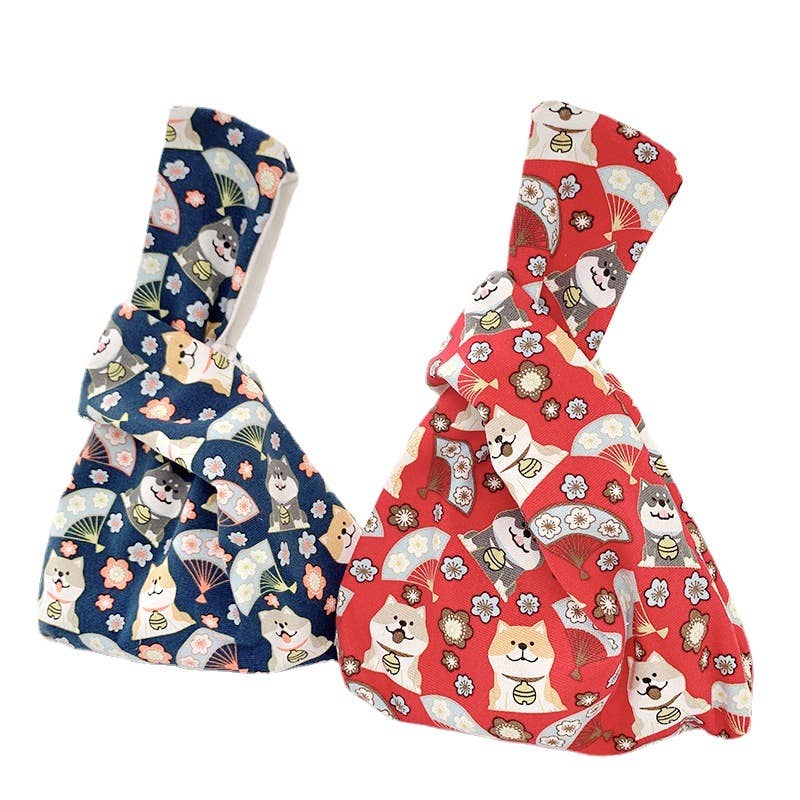 Cute cartoon tie canvas handbag