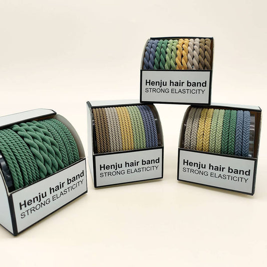 10PCS BRAIDED CORD SUPER STRETCHY ELASTIC HAIR TIE_CWAHA0331
