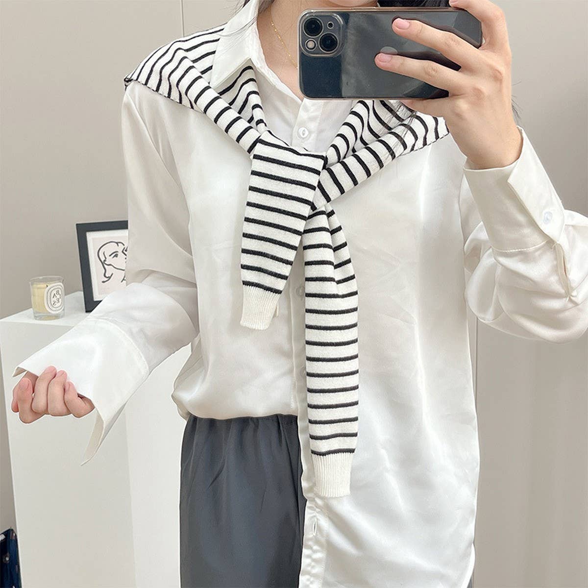 CWASC03118_KOREAN STYLE KNIT SHAWL SCARF FOR WOMEN