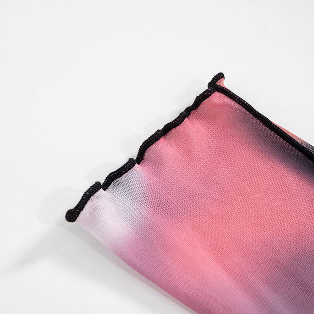 Sexy printed T-shirt with wooden hem neckline