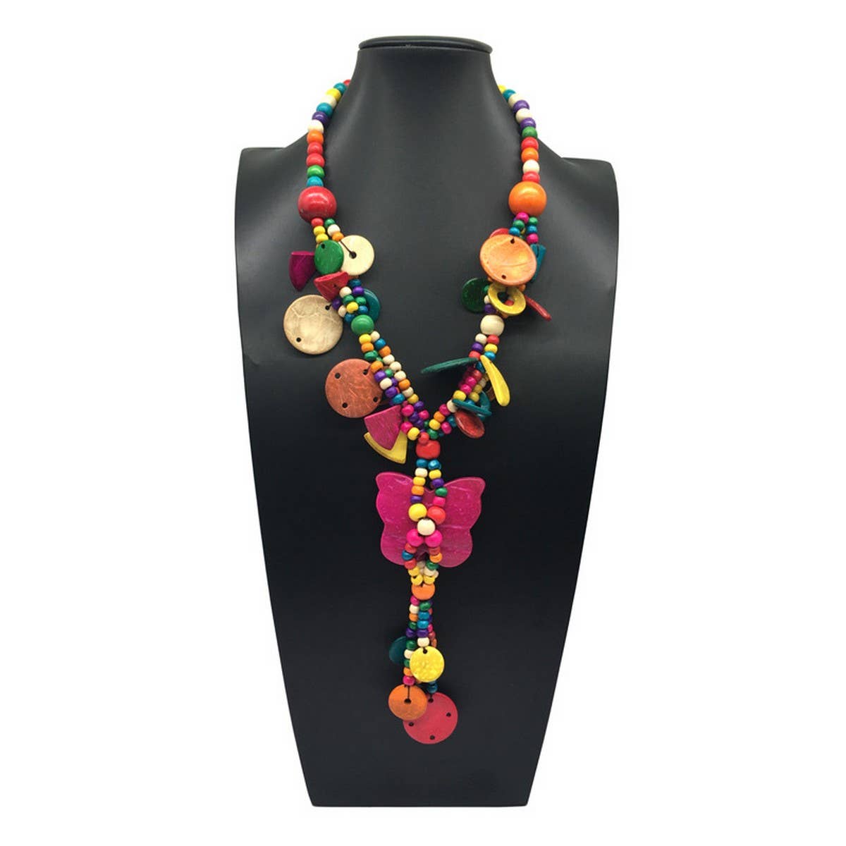 ETHNIC STYLE BUTTERFLY FLOWER COLORFUL NECKLACE