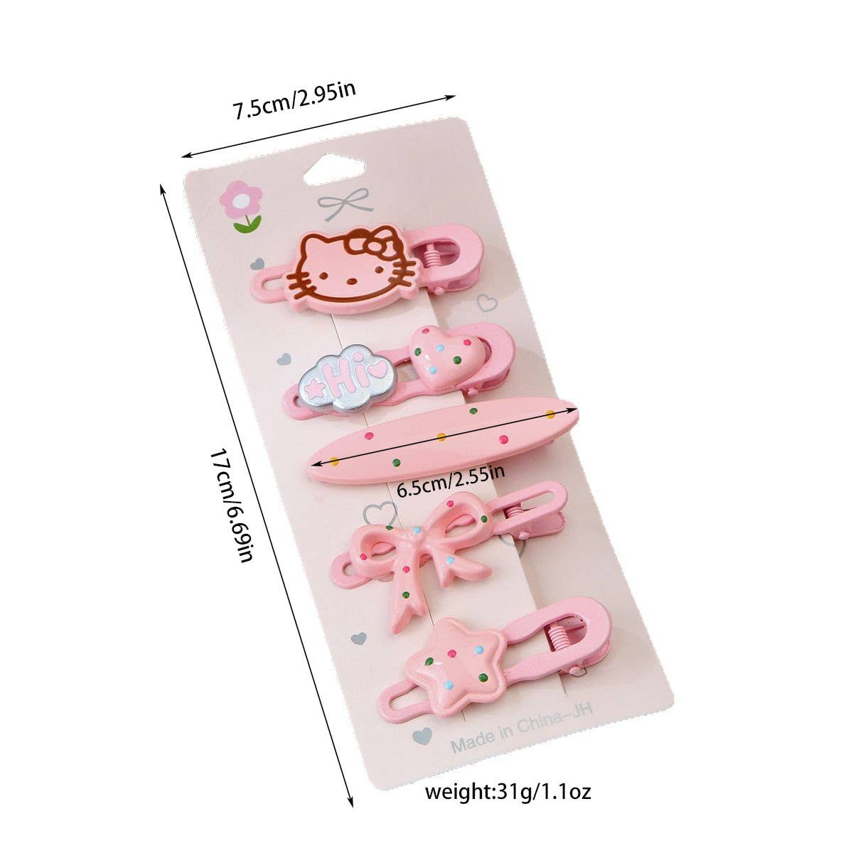 Five sets of cartoon children's hairpins