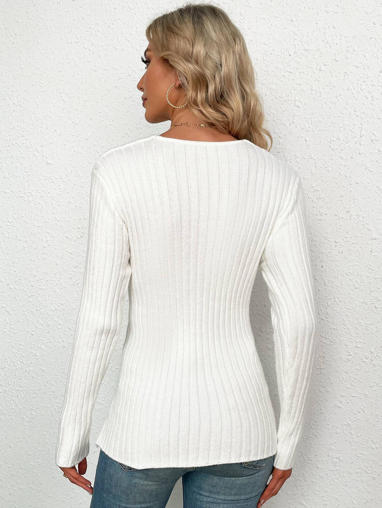 V-NECK PULLOVER CROSS SWEATER SWEATER