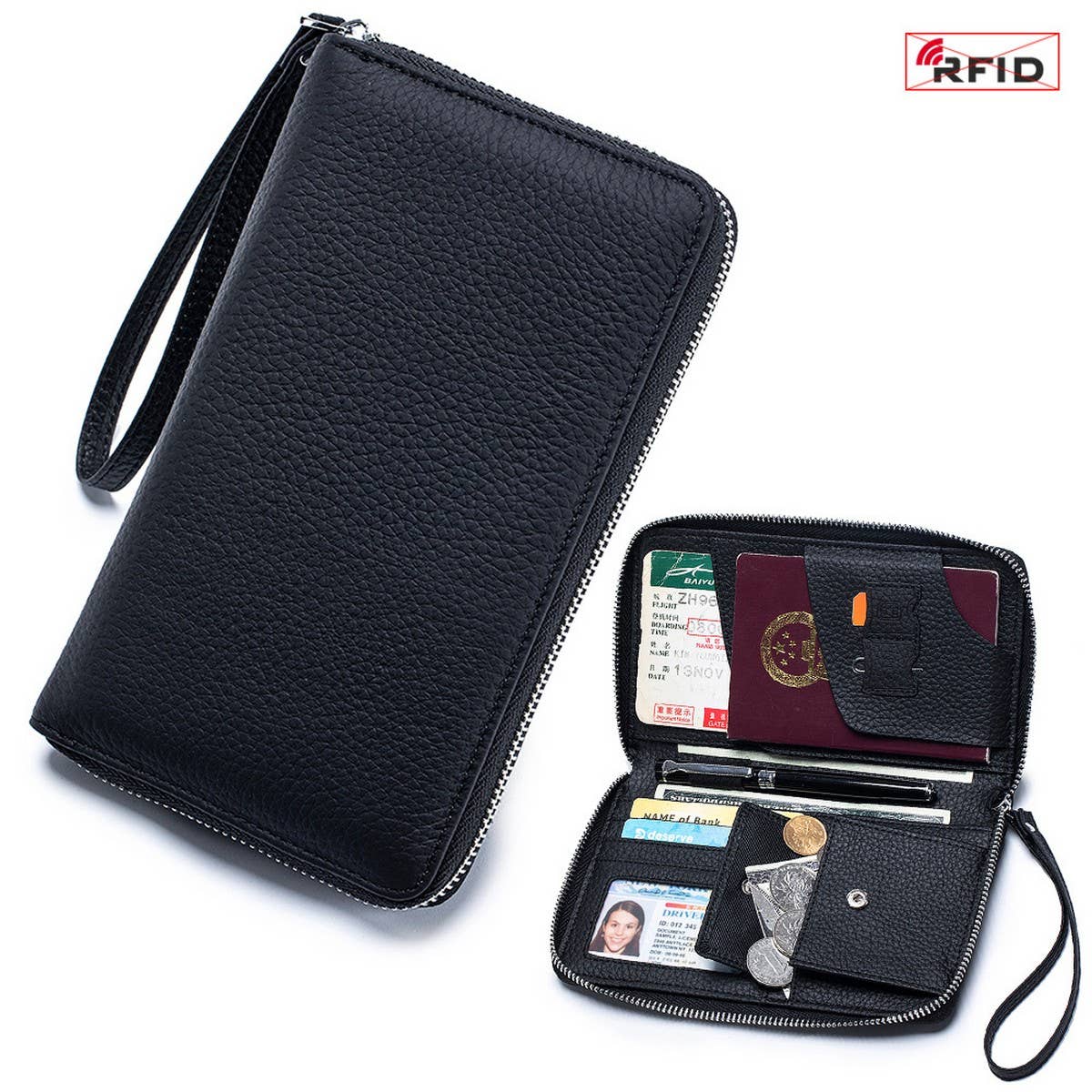 ANTI-THEFT MULTIFUNCTIONAL LONG LEATHER WALLET_CWAB3734