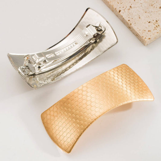 Minimalist Metal Oval Geometric Spring Hair Clip