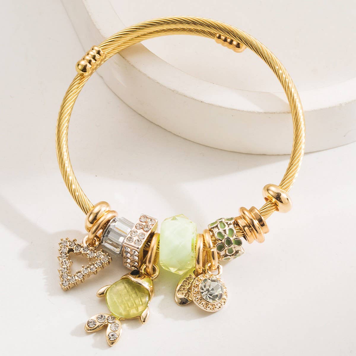 Stylish Stainless Steel Bracelet with GoldfishCharm_CWMM8582