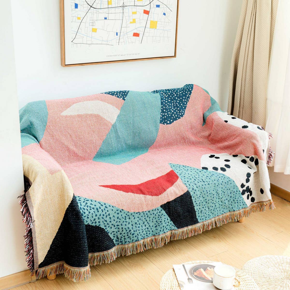 MULTIFUNCTIONAL BLANKET WITH OIL PAINTING PATTERN