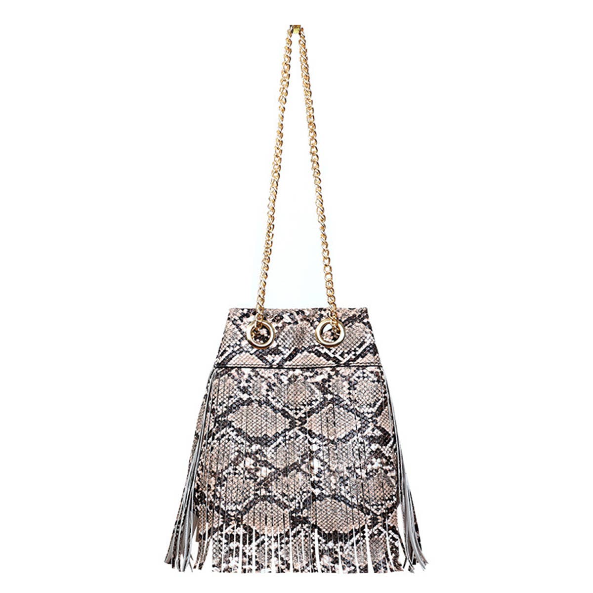 WOMEN SNAKE  PORTABLE FRINGE BAG_CWAB0797