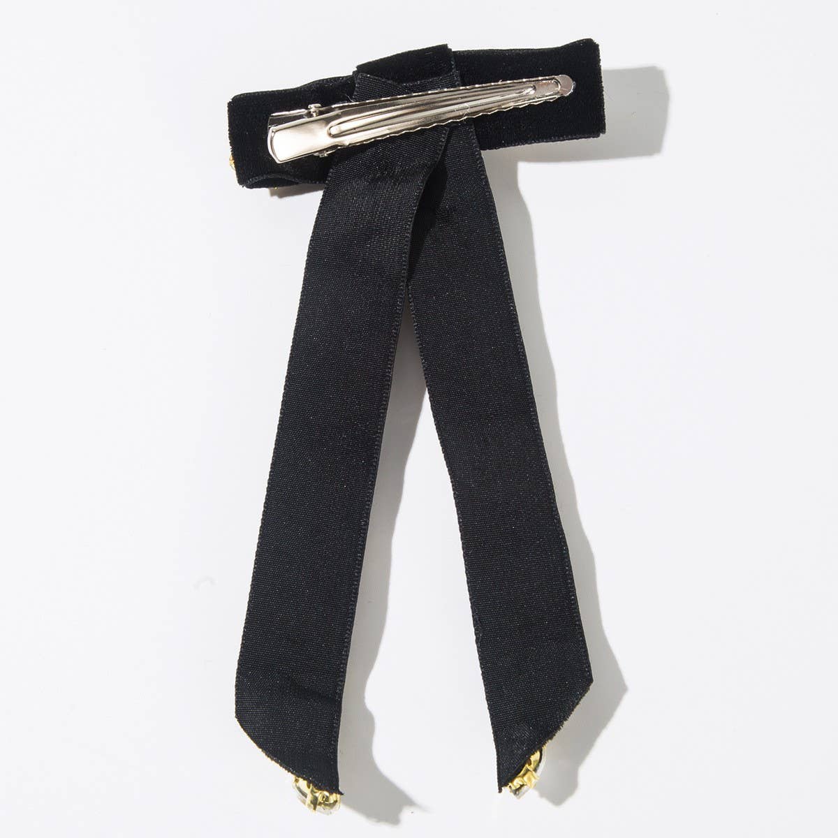 Velvet Rhinestone Bow Hair Clip for Women