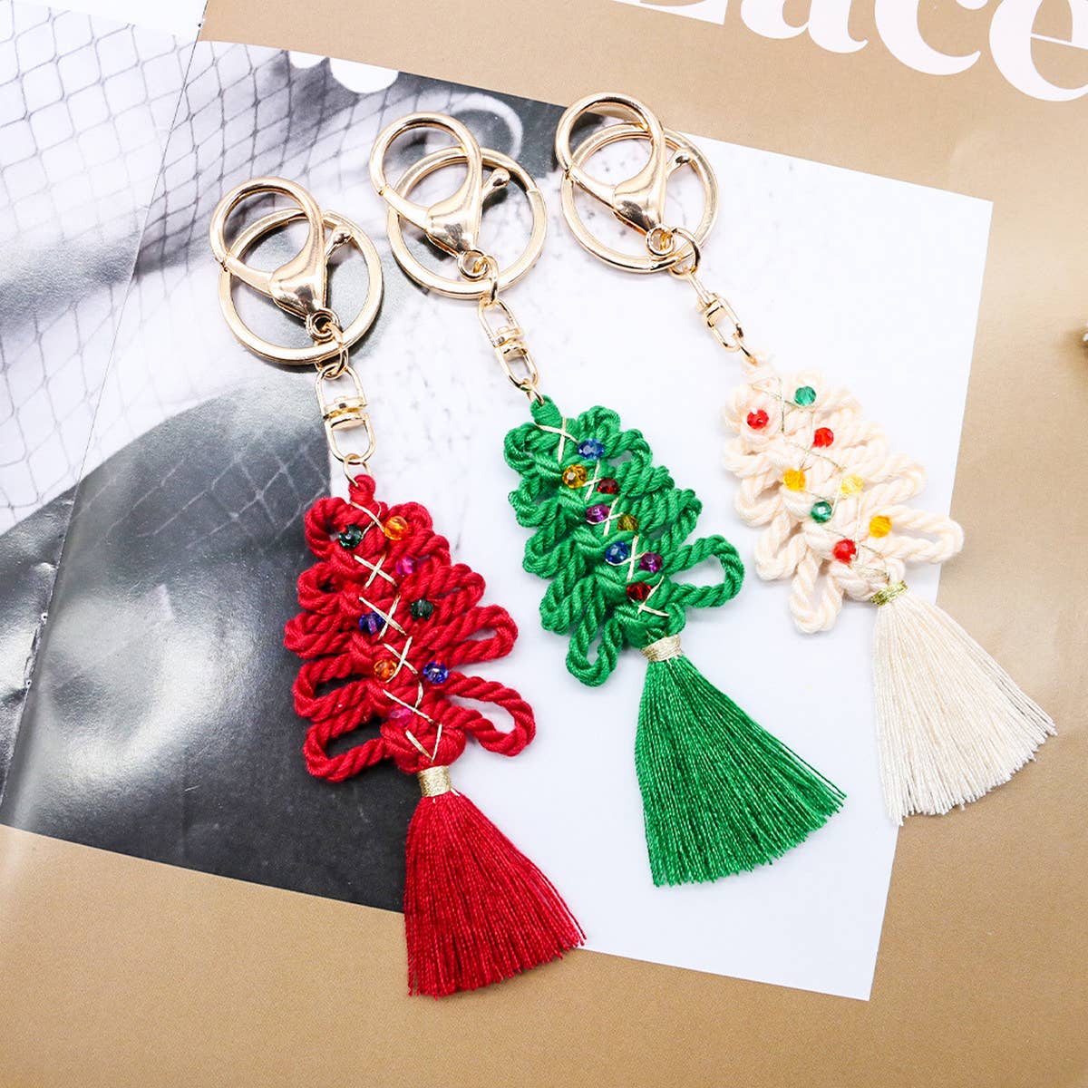 CHRISTMAS HANDMADE TASSEL BRAIDED KEY