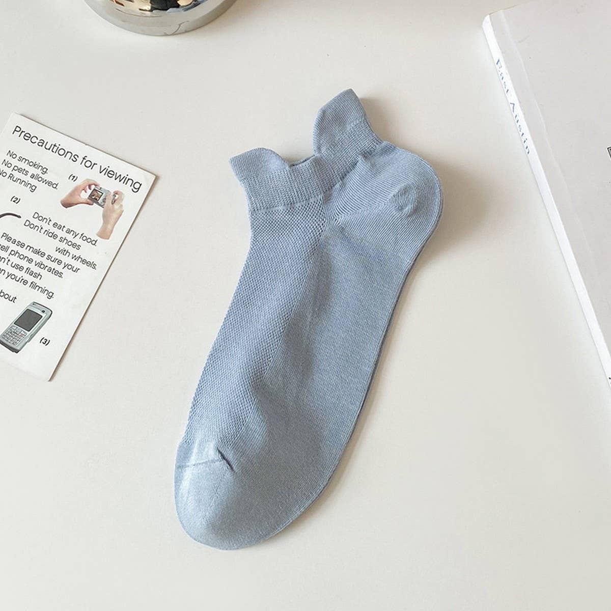 CWMS2460_SUMMER BREATHABLE SIMPLE SOLID COLOR BOAT SOCKS