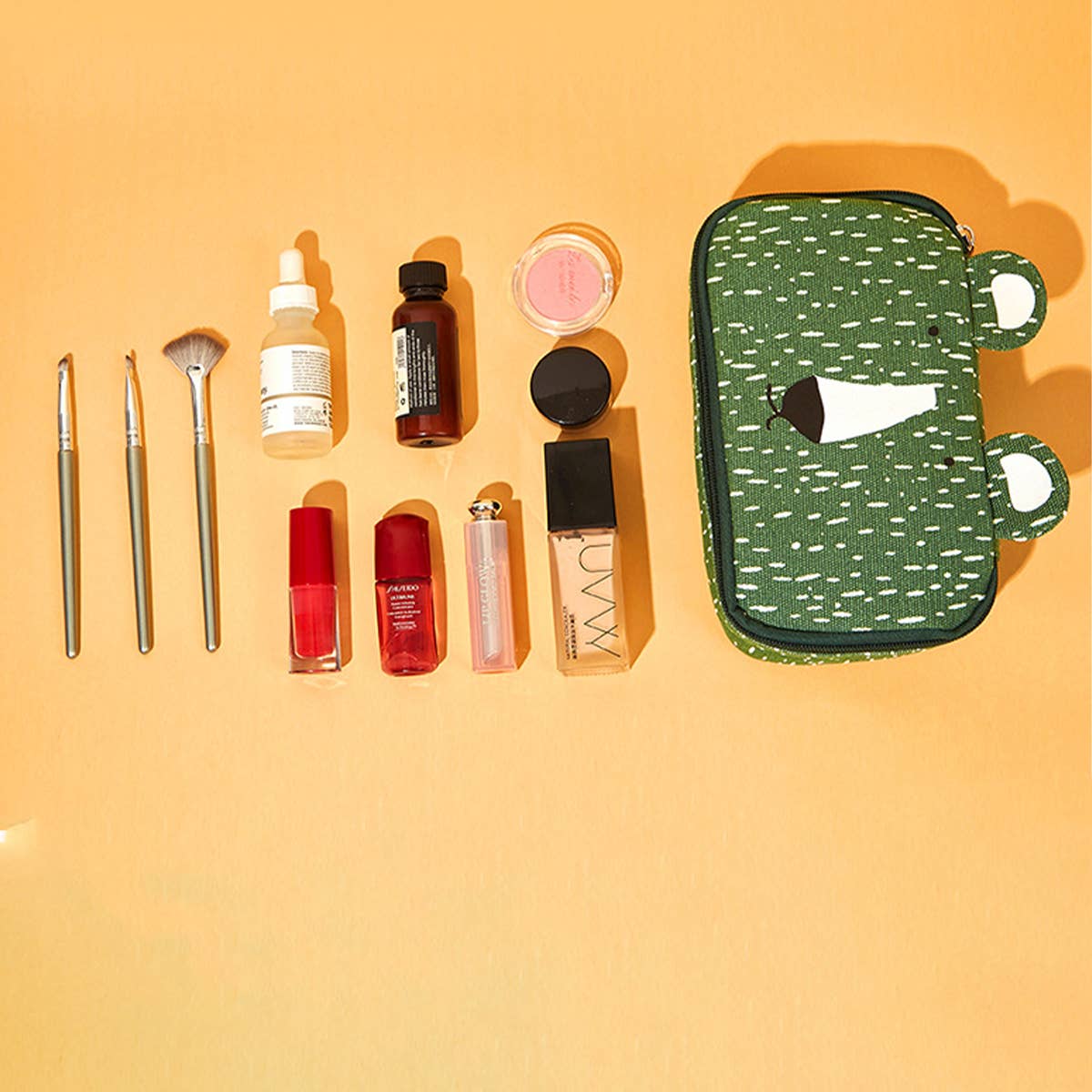 ANIMAL PATTERN PRINTED CUTE CANVAS MAKEUP BAG_CWAB1440