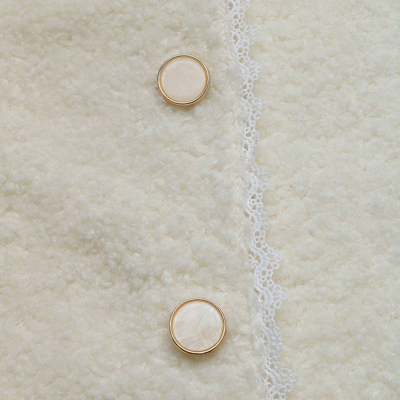 Lace lace patchwork single-breasted cardigan