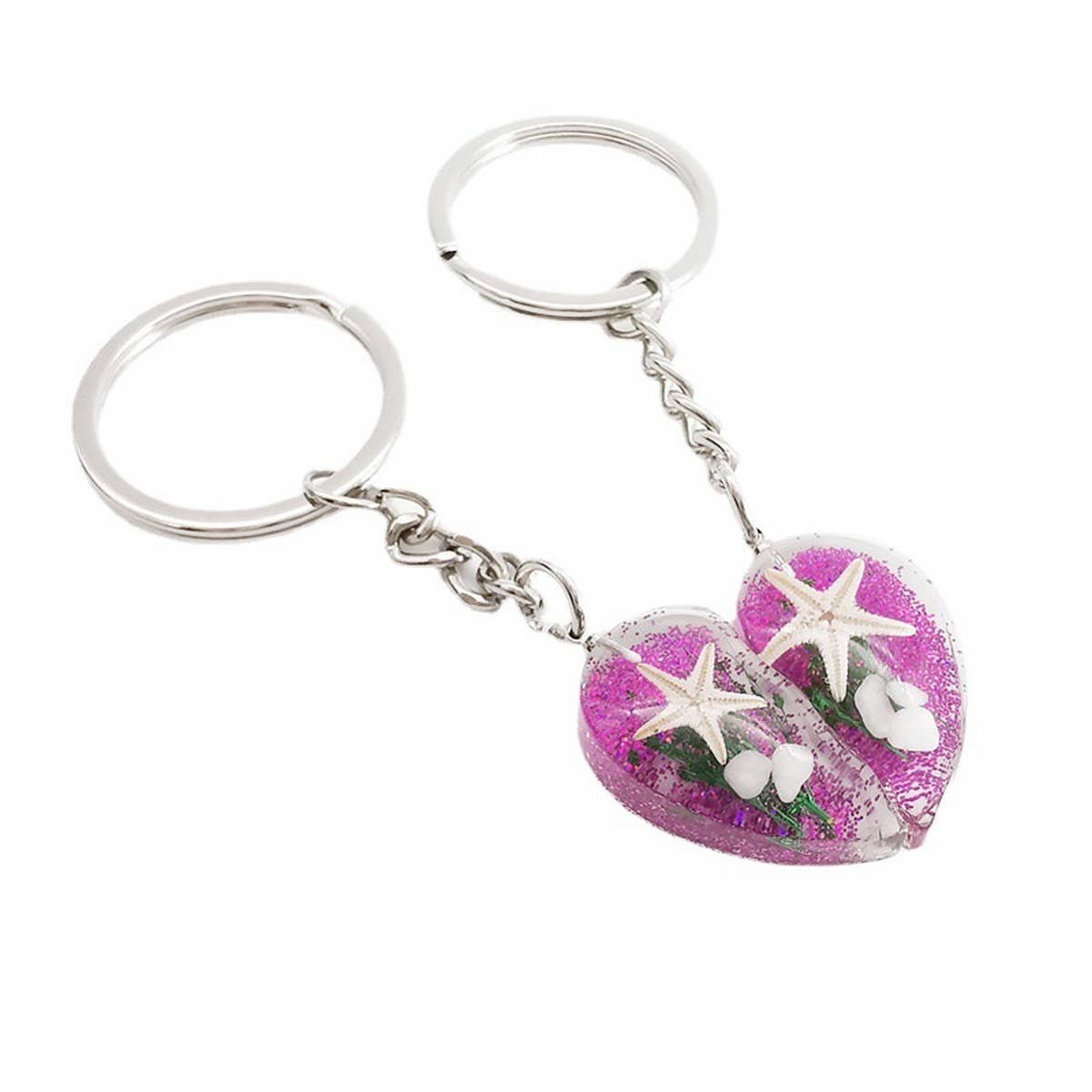 CREATIVE NEW COUPLE STARFISH KEYCHAIN PENDANT