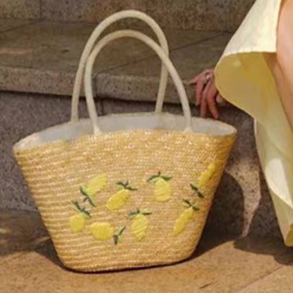 WOMEN EMBROIDERED BEACH WOVEN BAG_CWAB1877
