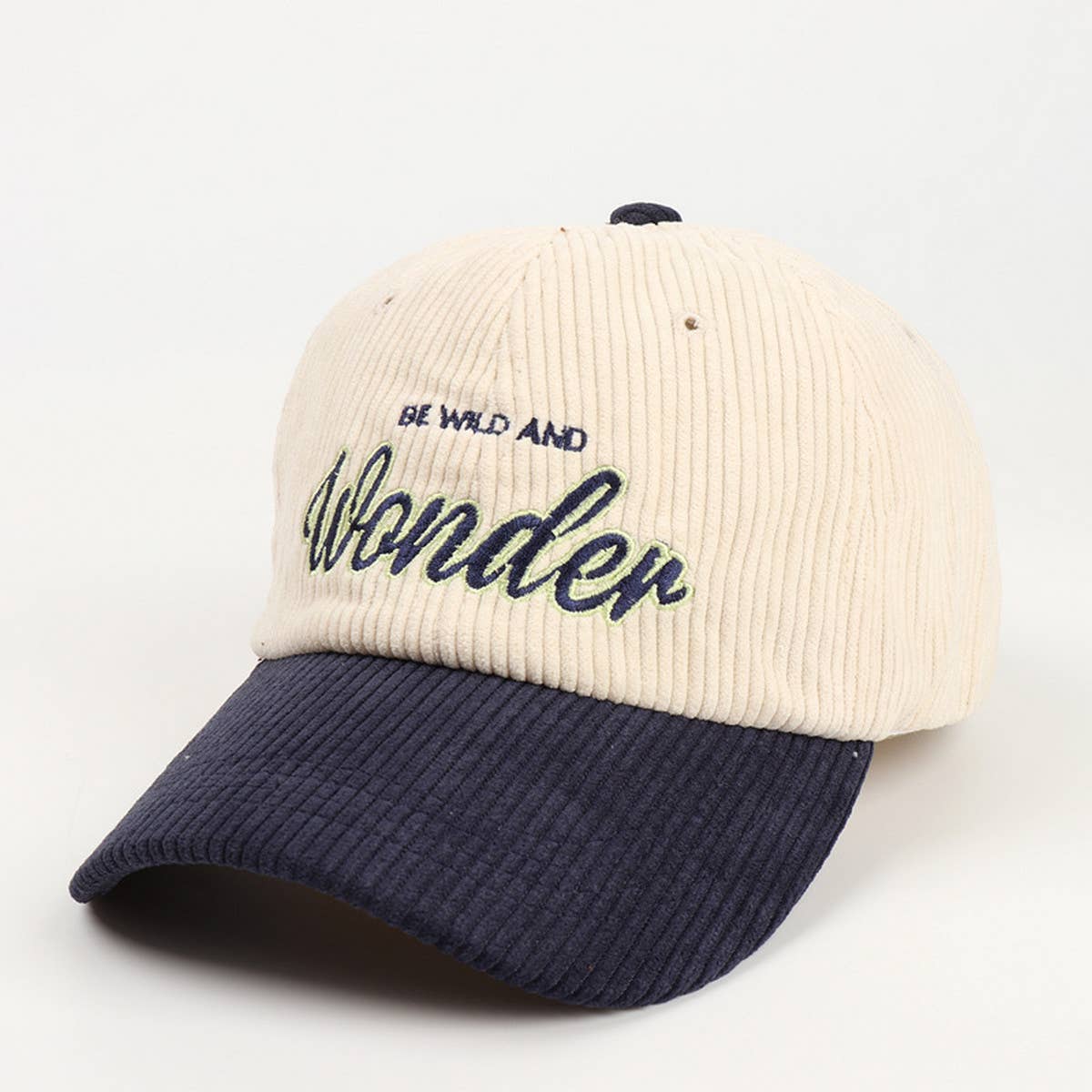Corduroy Colorblock Baseball Cap - Unisex Hat CWAH1148