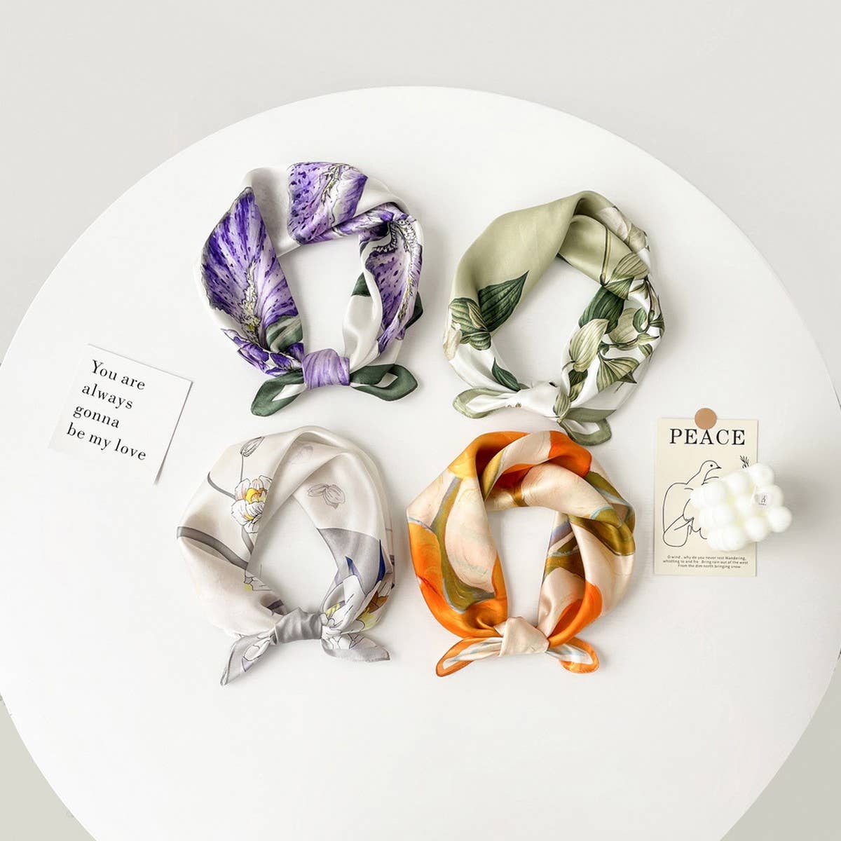 Silk Square Scarf ? Elegant Chinese Floral Print