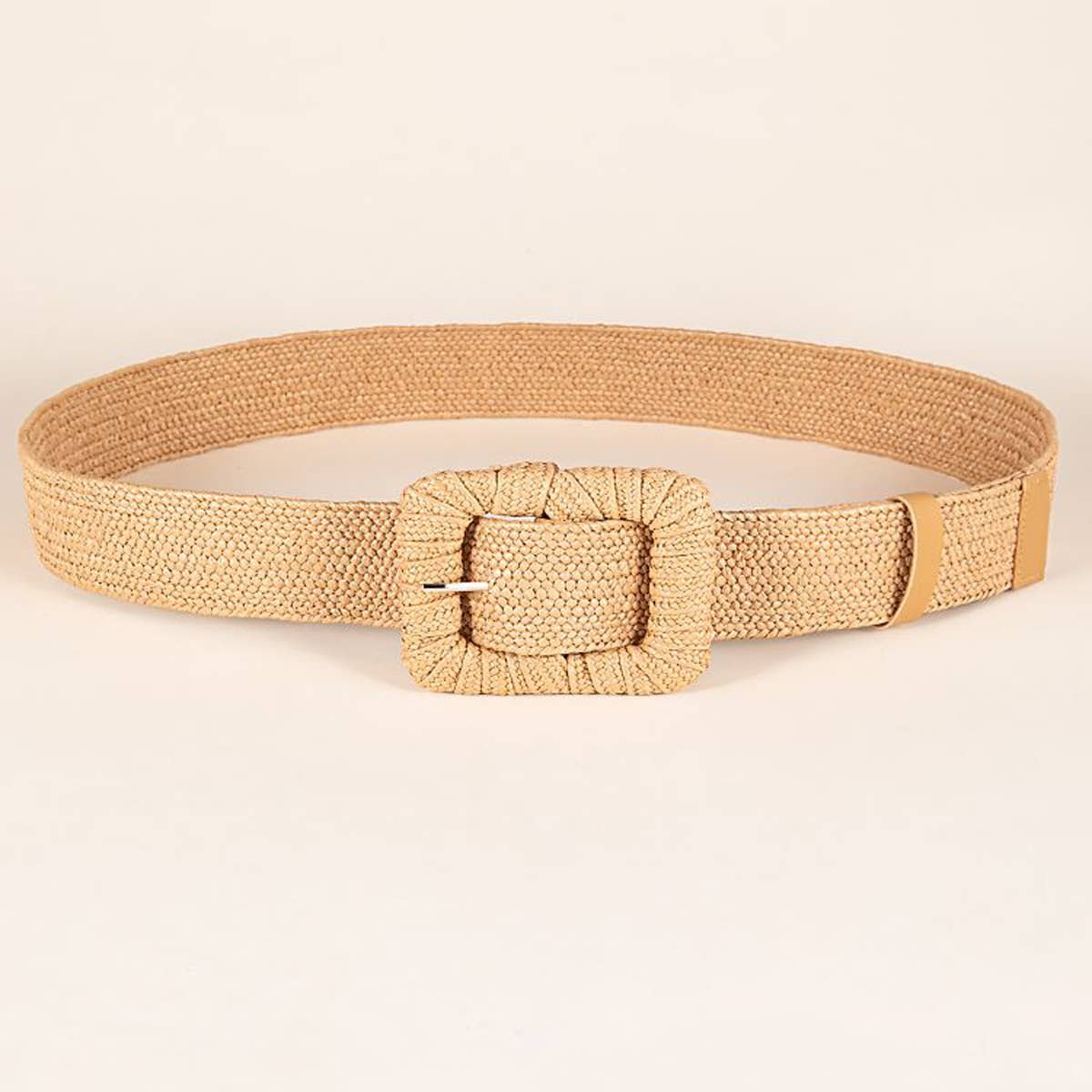 WOVEN SQUARE BUCKLE ELASTIC WAISTBAND_CWABE0438