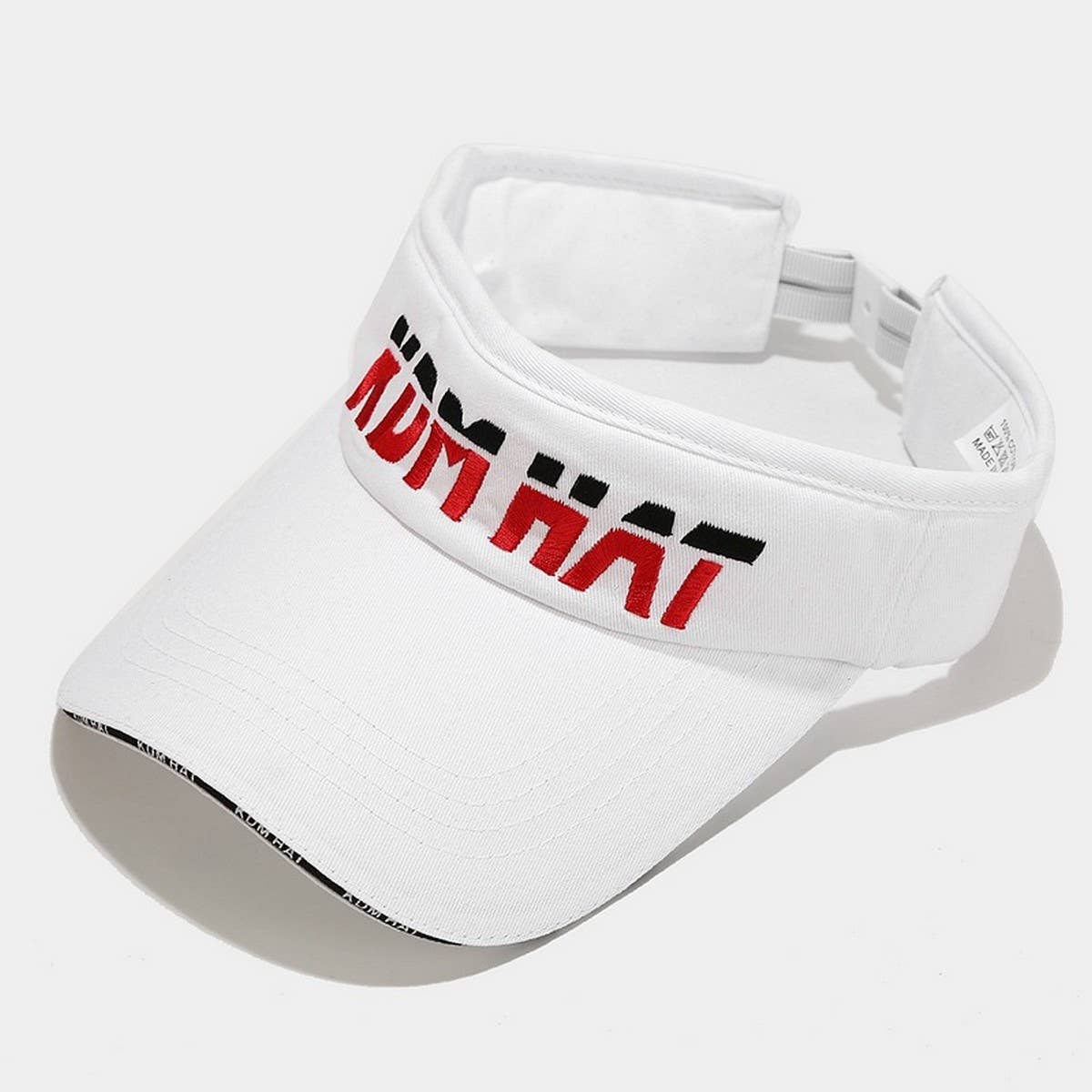 Extended Brim Sun Visor Hat with Letter Embroidery_CWAH3315