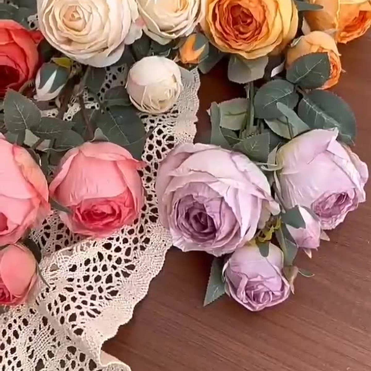 Single Stem 4-Head Country Style Burnt Edge Roses_CWMM6473