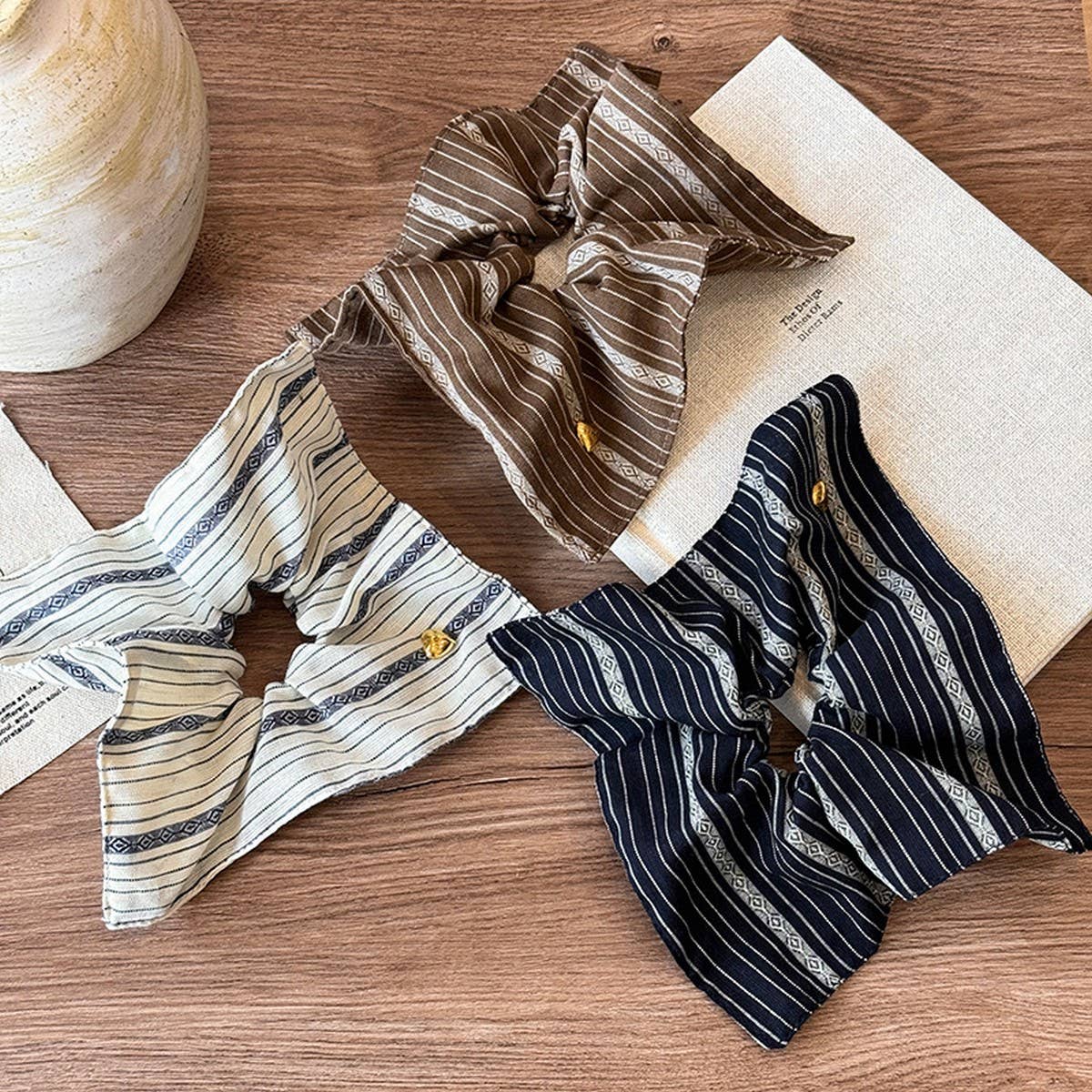 RETRO STRIPED SQUARE COLON HAIRBAND HAIRACCESSORIE_CWAHA4039