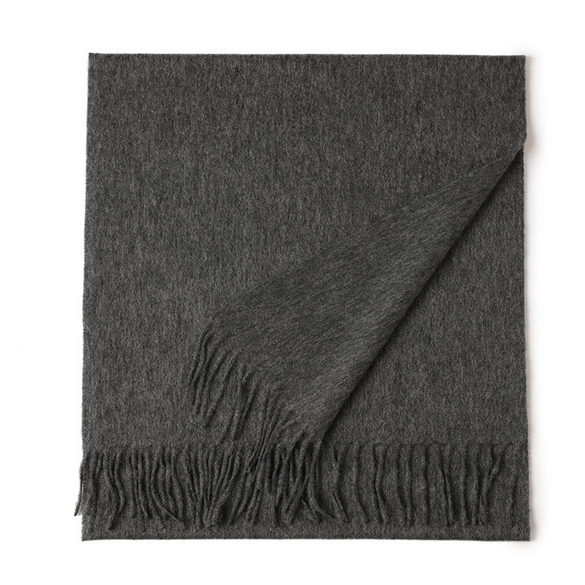 Unisex Wool Scarf ? Soft Solid Color with Tassels