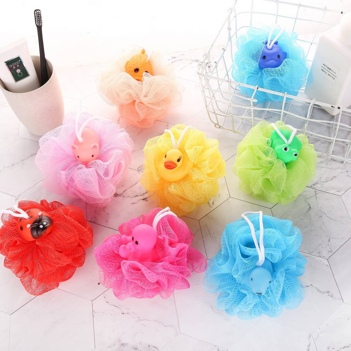 CWMM9152_CARTOON ANIMAL SOFT CHILDREN'S BATH BALL