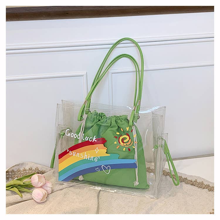 Fashionable pvc transparent jelly tote bag