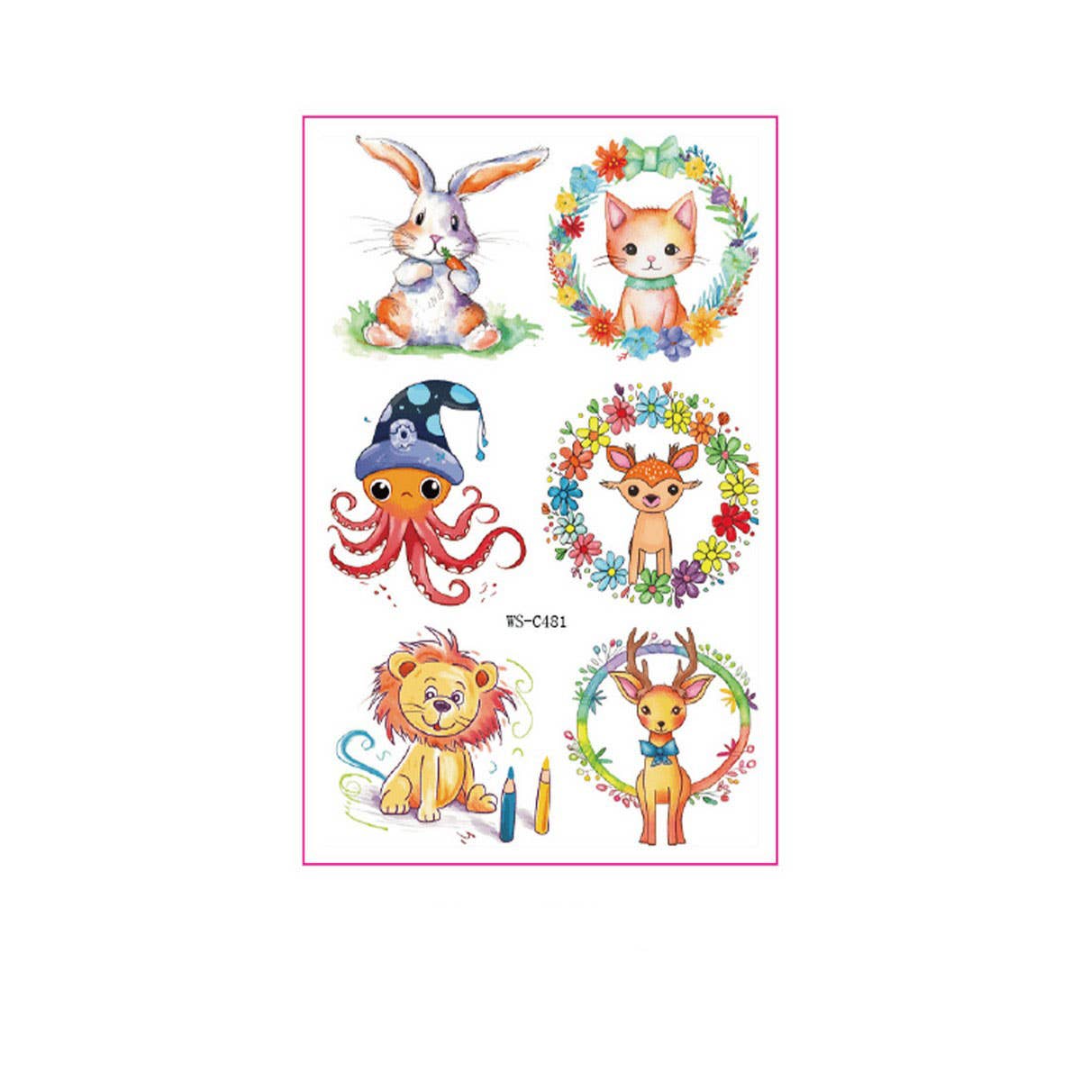 Forest Animal Tattoo Stickers Waterproof