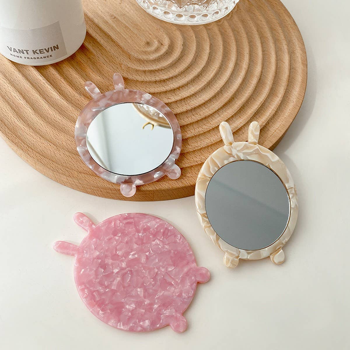 Cute Animal Acetate Mini Makeup Mirror, Portable