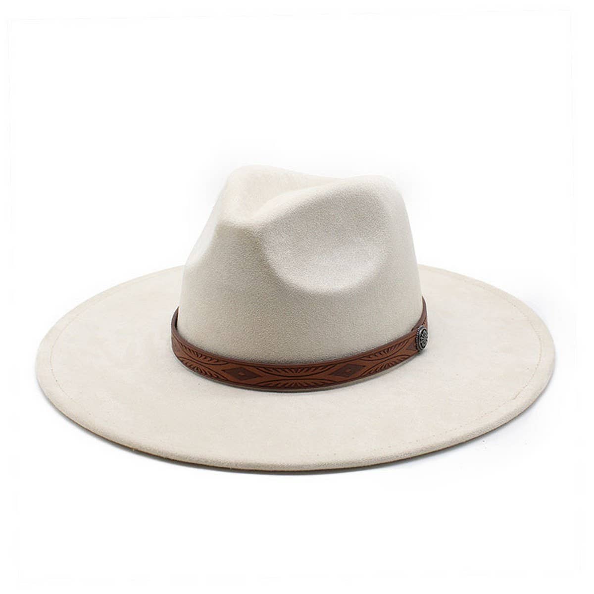 SUEDE HAT FOR MEN AND WOMEN COUPLES WIDE BRIM HAT_CWAH2506