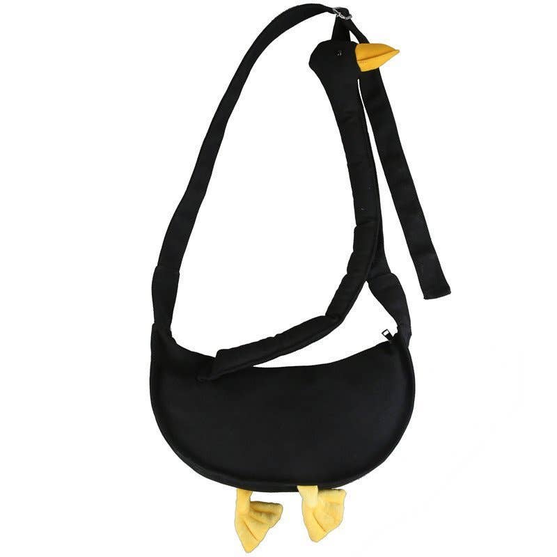 Cute fashionable duck-head canvas crossbody bag