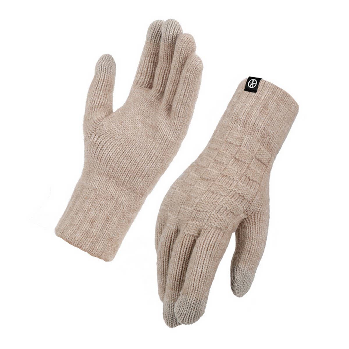 WINTER WARM PLAID KNITTED TOUCH SCREEN GLOVES_CWAG0410